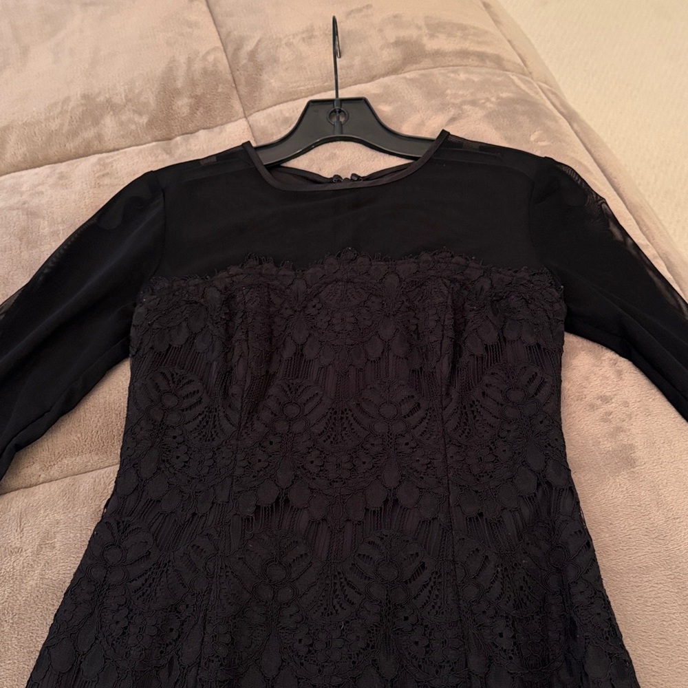 Stunning Black Lace Dress with mesh top